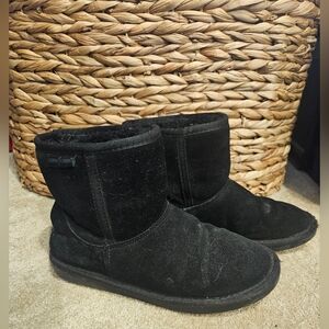 Black Suede Slipper Style Boots